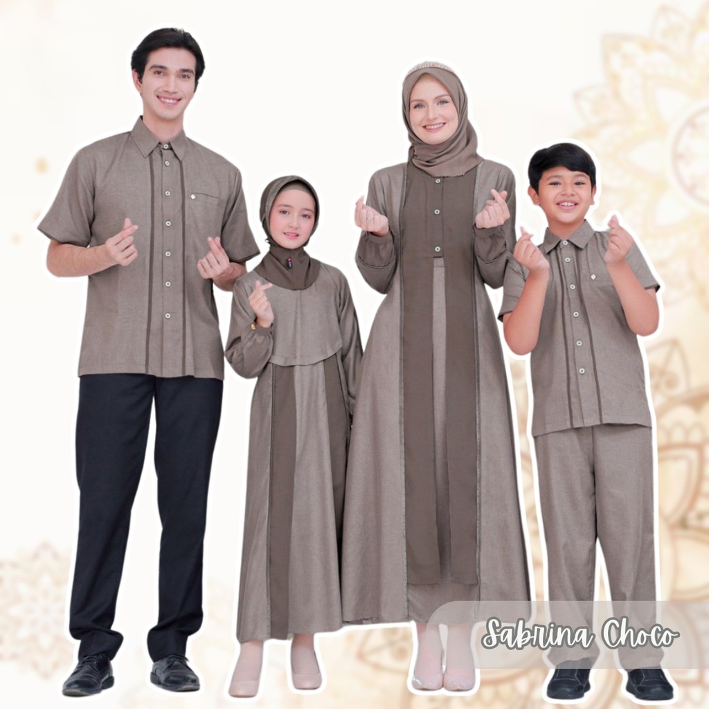 Gamis Couple Pasangan Motif Terbaru Kekinian Korean Style Silmi Sabrina Family