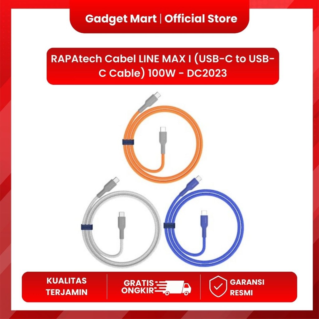 RAPAtech |Cabel LINE MAX I (USB-C to USB-C Cable) 100W 120cm - DC2023