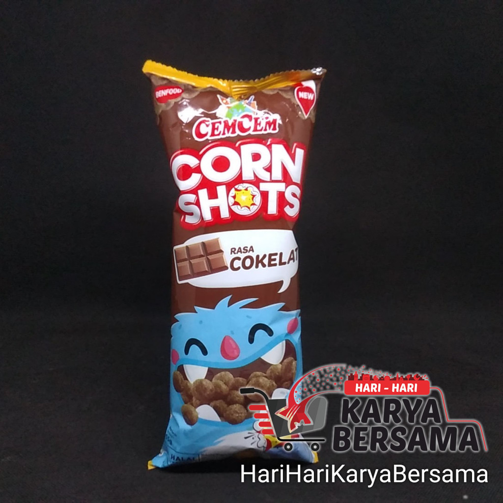 

MAKANAN RINGAN SNACK CEMCEM CORN SHOTS RASA COKELAT 55GR
