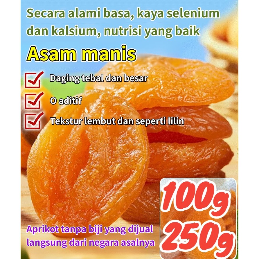 

❤️HOT SALE❤️(1/2/3 buah) [Buah Kering Premium/Organik] Aprikot Kering 100g/250g Cemilan Sehat/Aprikot Kering/0 Aditif Tanpa Aditif Tanpa Bibit Aprikot Kering/Cocok untuk Semua Usia Aprikot Kering/0 Aditif