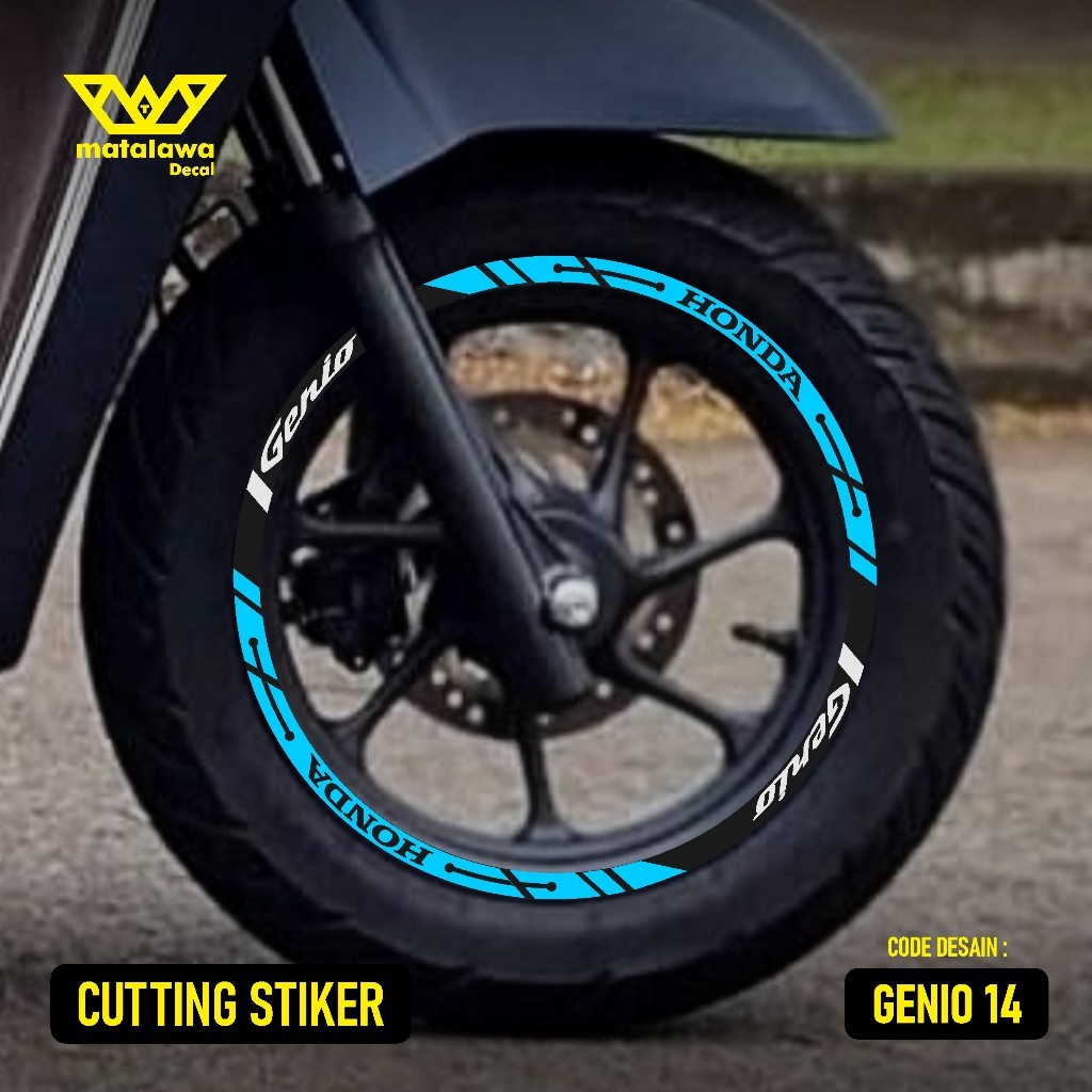 CUTTING STICKER VELG NEW GENIO 2021 2022 2023  RING 12 STIKER LIS LIST VARIASI VELG HONDA GENIO 14