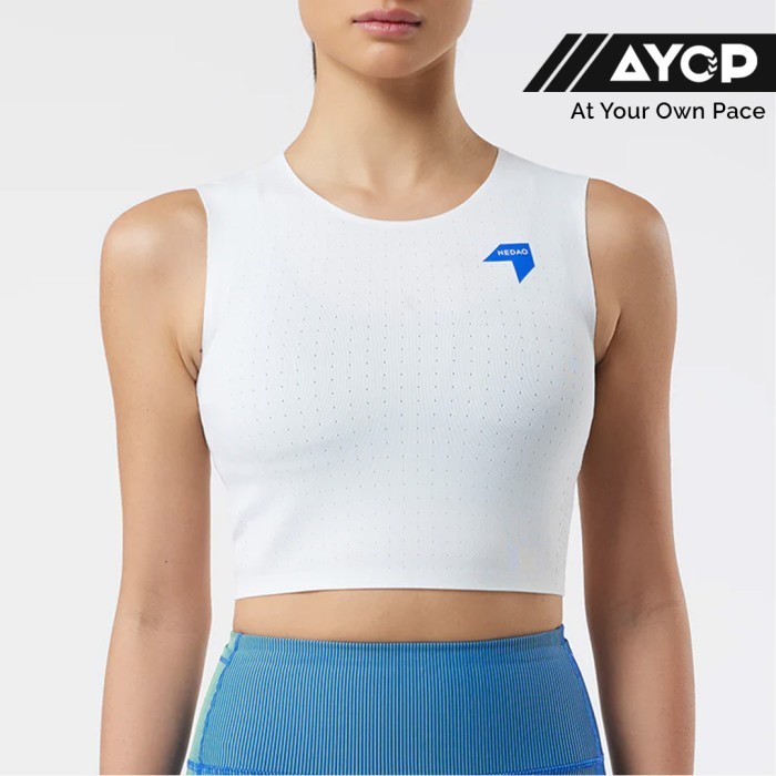 Nedao QiFlow Crop Top Women's Running Tank Top - White