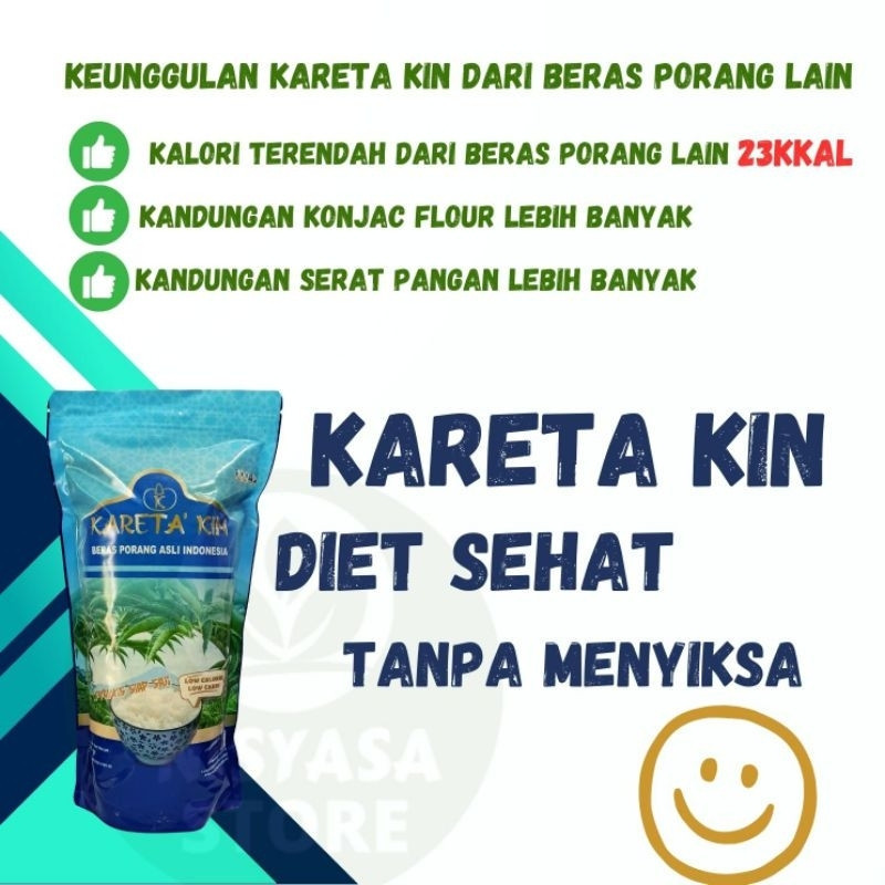 

RB Kareta kin Beras Porang 1 KG Shirataki Konjac Rice Diet Rendah Kalori