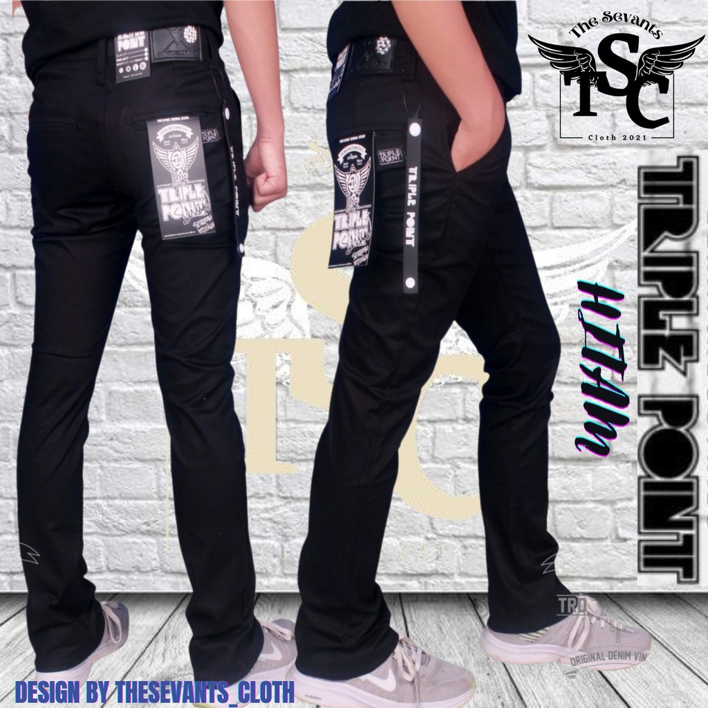 DE43W HITAM JEANS - Celana Jeans Pria Cutbray - Celana Pria Jeans - Celana Jeans Cutbray Pria- Jeans