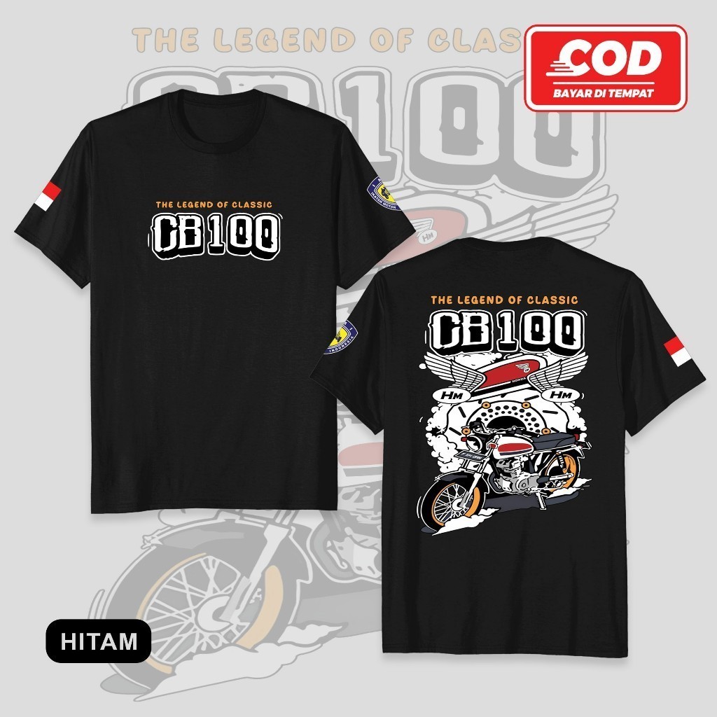 Kaos CB 100 CLASSIC / BAJU HONDA CB100 KLASIK / T-Shirt Honda CB Klasik TERSEDIA 12 WARNA BERBEDA