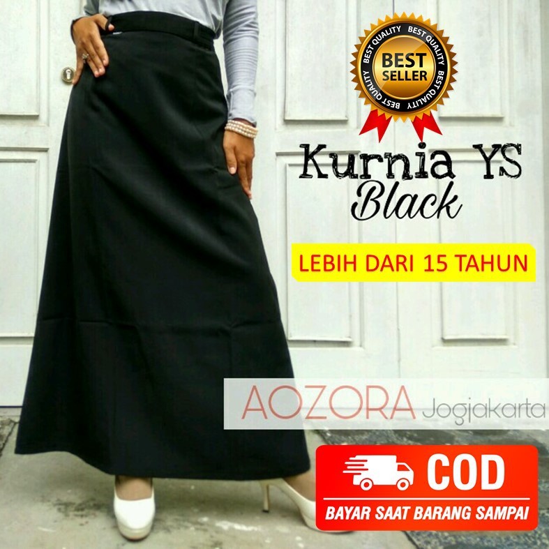 [PROMO GILA] Rok polos panjang kantor kerja hitam kurnia ys (BISA COD)