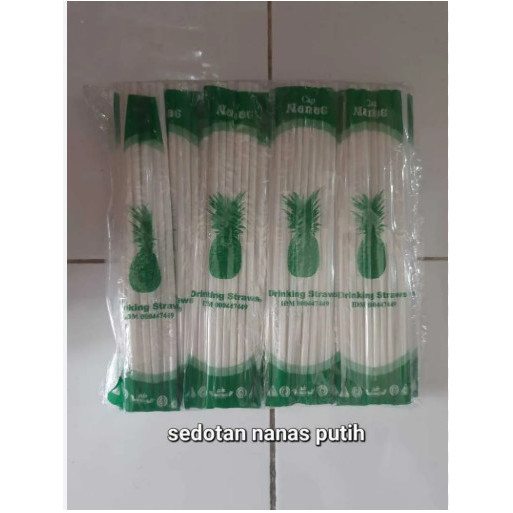 Sedotan Nanas Putih (20 Bungkus) - SEDOTAN ES PUTIH - SEDOTAN PANJANG MEREK Nanas