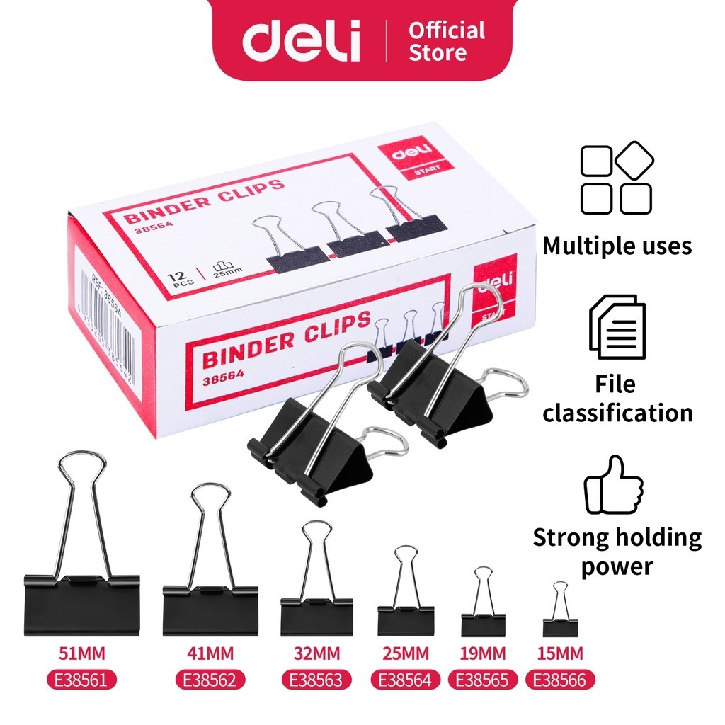 

Binder Clip Deli 41mm (200) E38562 bebas karat dilapisi oleh eletroforesis