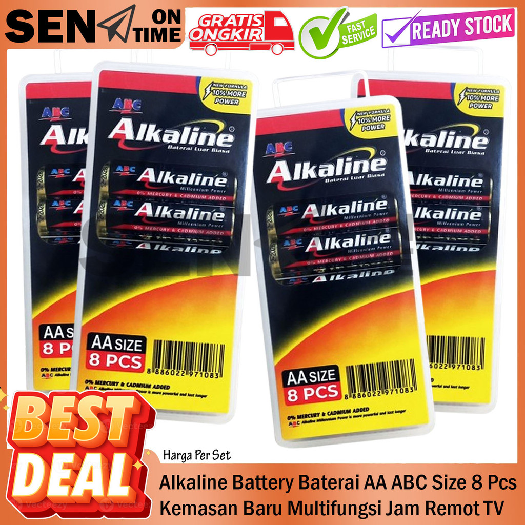 Alkaline AA A2 ABC Batre Jam Dinding Alarm Mainan Remot TV Remote Elektronik Mouse Wireless Senter K