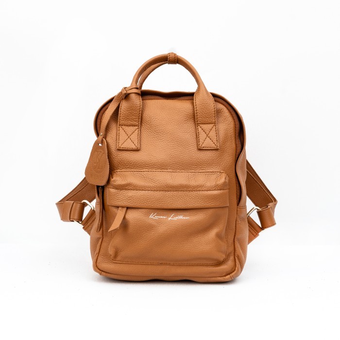 ✨HST.H✨ - PROMO Tas Ransel Wanita Kulit Asli Backpack LAUREN Pullup - Kenes Leather - Camel Mill