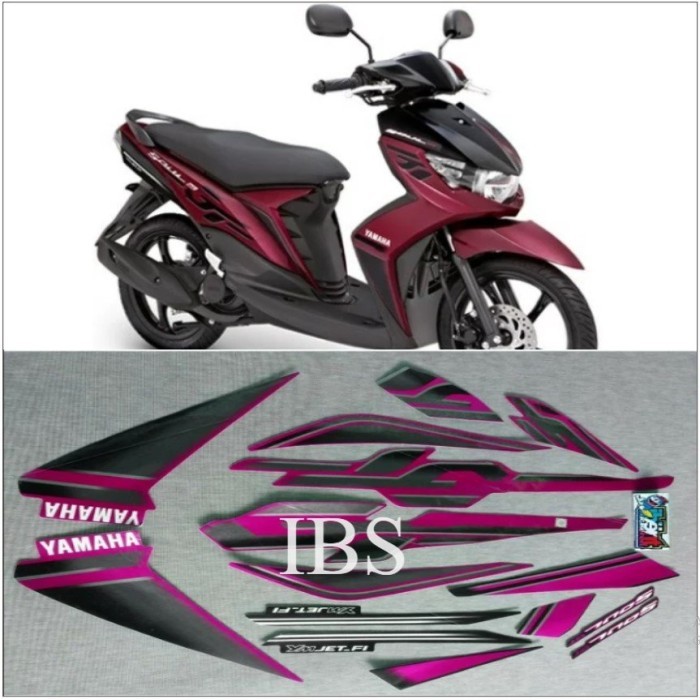 STRIPING MIO SOUL GT MUSCLE UNGU TAHUN 2013 2014 STIKER ORI YAMAHA