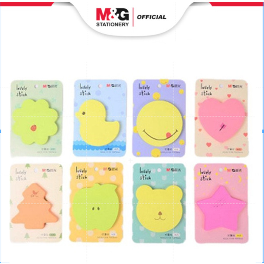 

M&G Lovely Shapes Neon Color Sticky Notes Lucu 60 Lembar Sheets 76x76mm