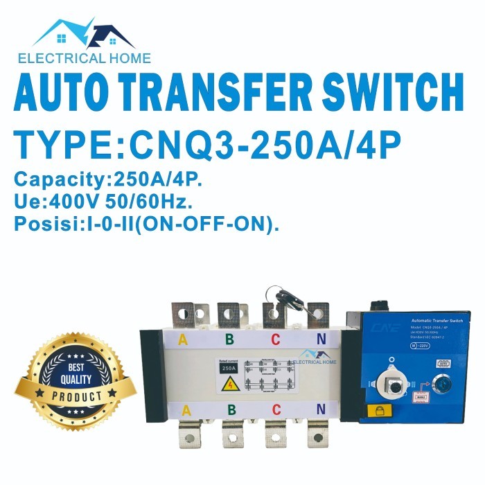 Auto Transfer Switch ATS 4P 250A/Motorized Ohm Saklar 250A