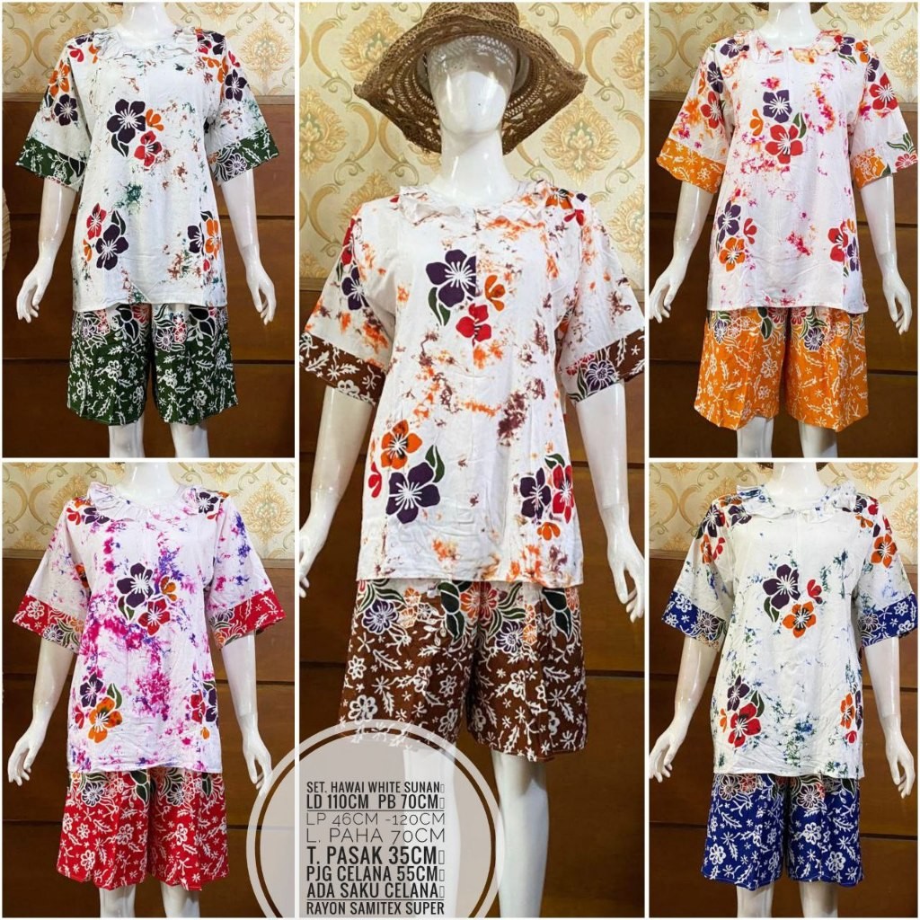 SETELAN HAWAI WHITE SUNAN