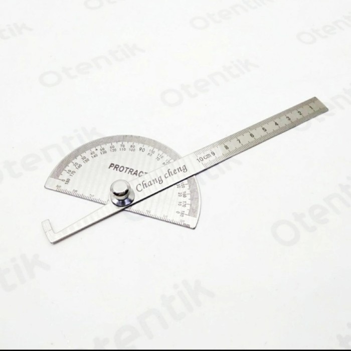 

gk PENGGARIS BUSUR DERAJAT 180 / PROTRACTOR STAINLESS 10CM - 180 DERAJAT - GARISAN DENGAN BUSUR