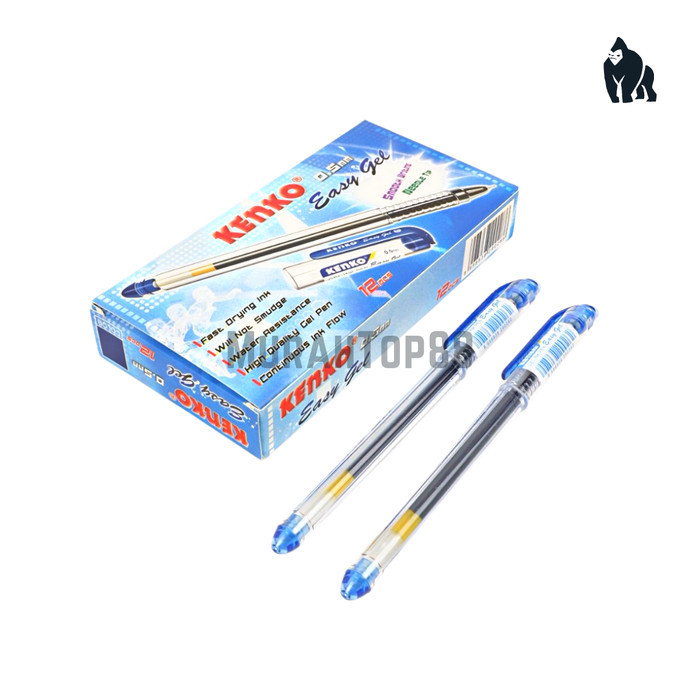 

TERLARIS [PER LUSIN] Pulpen Easy Gel Kenko 0.5 mm Ballpoint Lancip Bolpen Pena - Biru