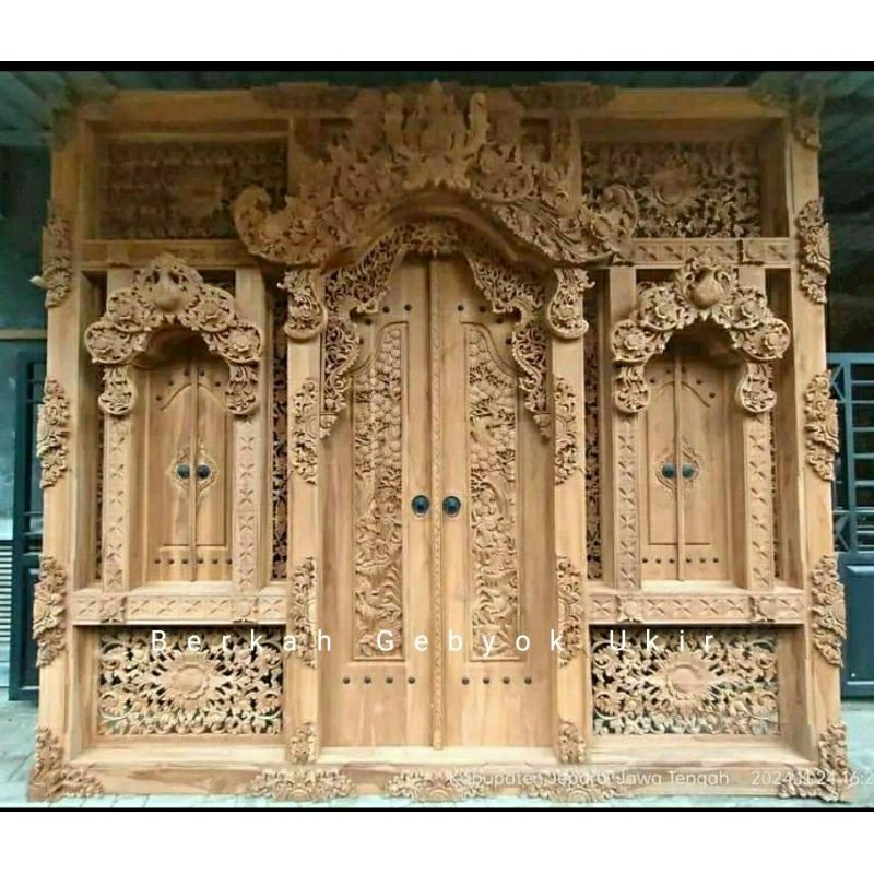 Pintu Gebyok Style Bali Kayu Jati Ukir Jepara/Motif Pintu Relif Ramayana