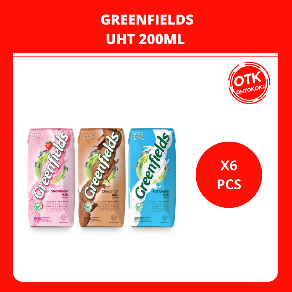 

SUSU UHT GREENFIELDS 200 ML FULL CREAM CHOCOMALT STRAWBERRY - 6PCS