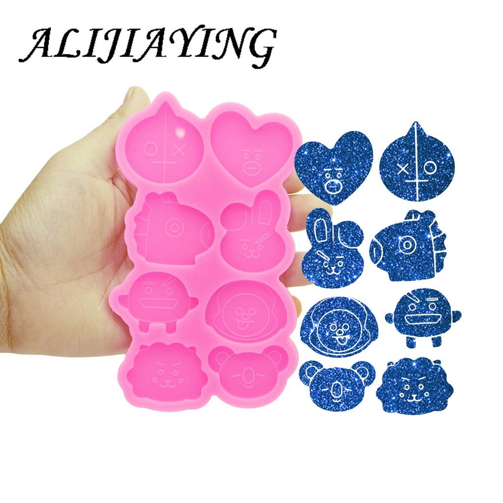 

Shiny Cartoon Bear Head Resin Molds Crafts Art Diy Silicone Mold Crafting Epoxy, Cake Fondant Chocolate Molds DY1116
