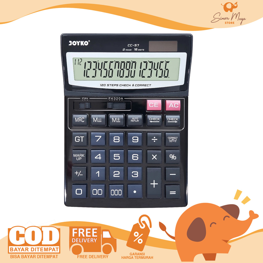 

Joyko Calculator CC-57 Big Display - Kalkulator 16 Digits Alumunium
