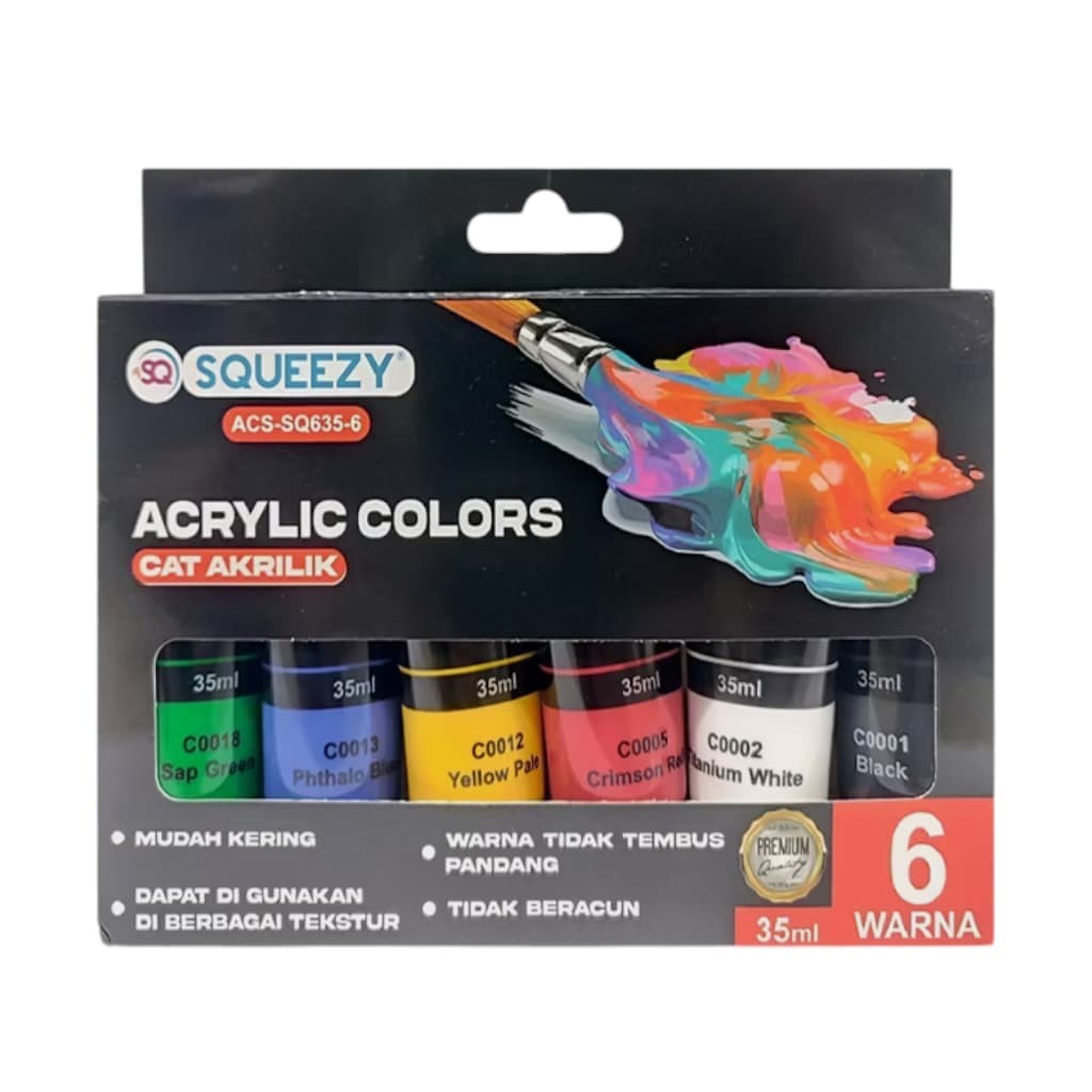 

AC SQUEEZY 6W SQ635 35ML 1 PACK CAT ACRILIK 6 WARNA