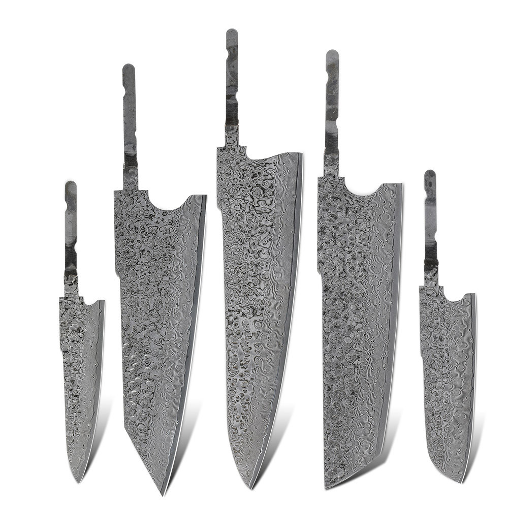 Knife Handmade Kitchen Chef Nakiri Forged Damascus Steel Blade DIY Knife Blank Handle Customized