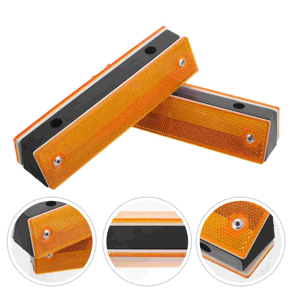 

4 Pcs Guide Sign Emblems Reflective Rectangular Delineators Reflector Pavement Marker