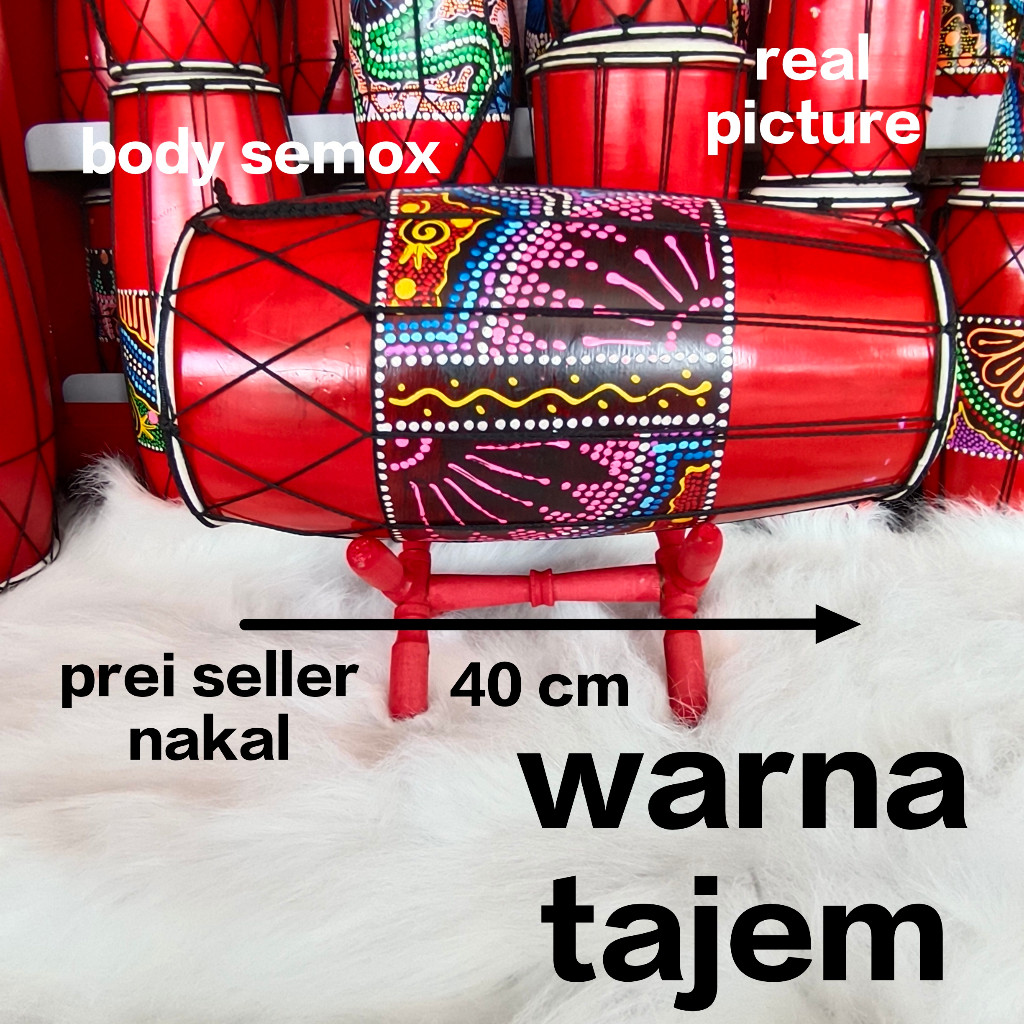 cod KENDANG JAWA 40 CM MOTIF & POLOS / kendang anak / kendang mainan / kendang pentas / kendang nang