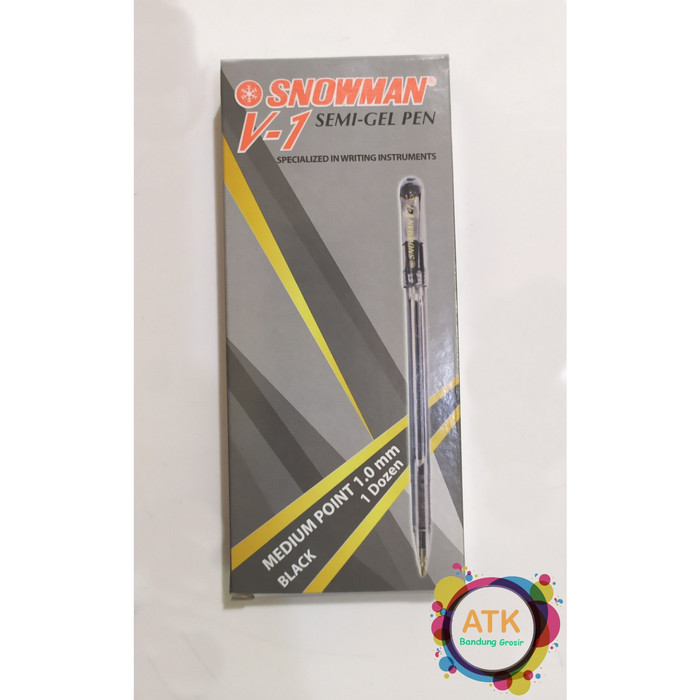 

Pulpen Snowman V-1 Medium Tip 1.0 mm Tinta Biru Hitam Merah Lusinan