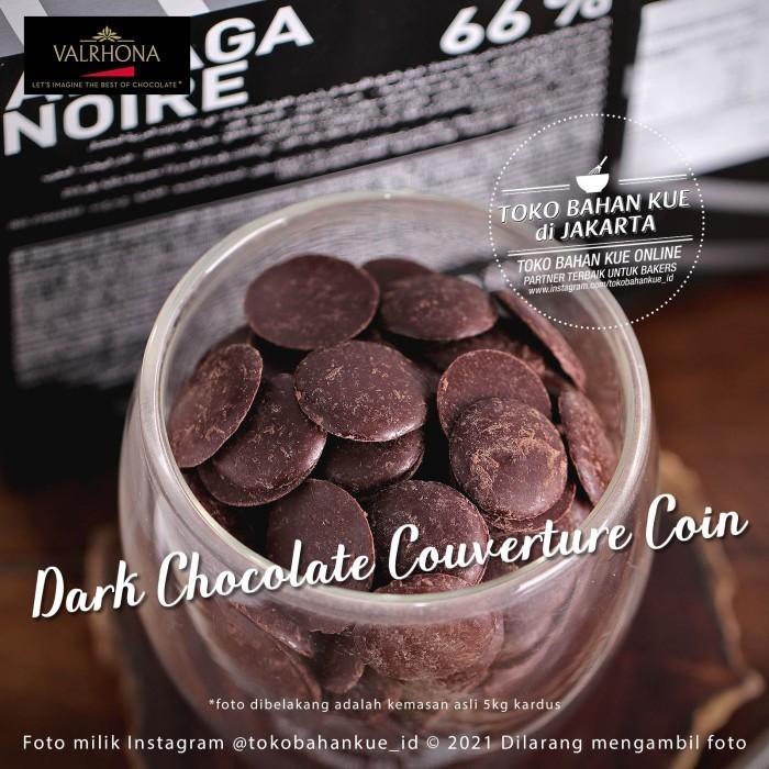 

Valrhona Ariaga Noire 66% 250gr Dark Couverture Chocolate Coin Cokelat