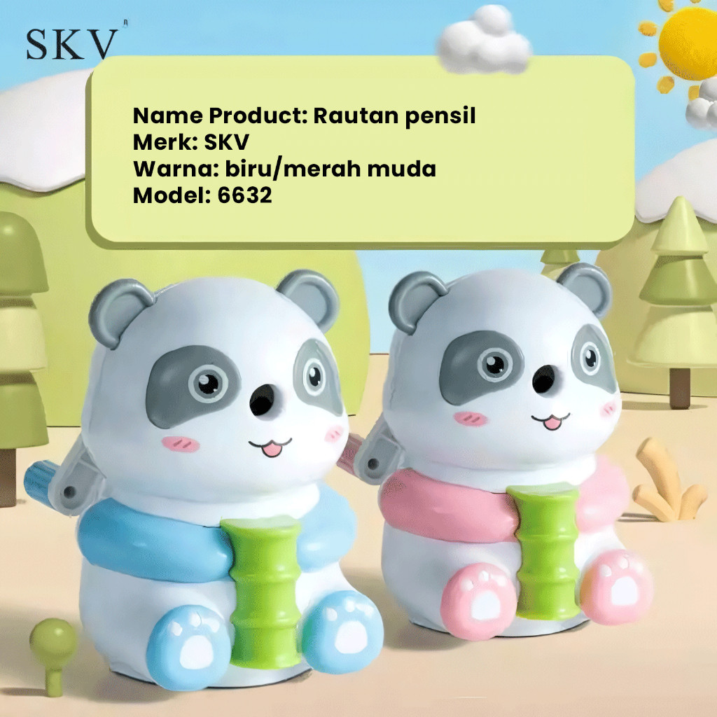 

BOBOMART SERUTAN PENSIL ANAK MOTIF PANDA SERUTAN MEJA SERUTAN PUTAR RAUTAN PUTAR PENSIL DB-6632