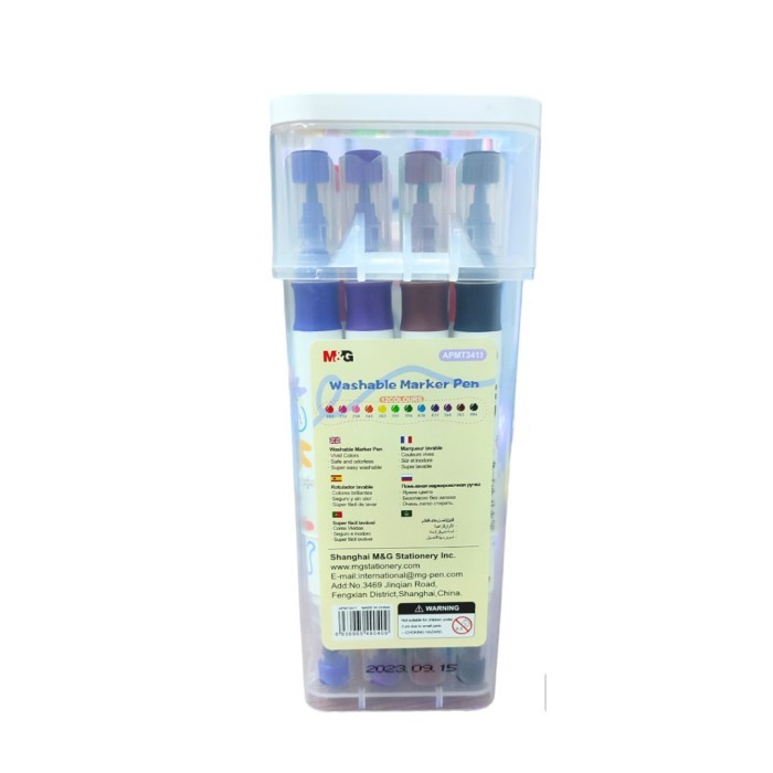 

Spidol Warna M&G Easy Washable Marker 12 Colors Mudah dicuci APMT3411 - 12 Warna APMT3411