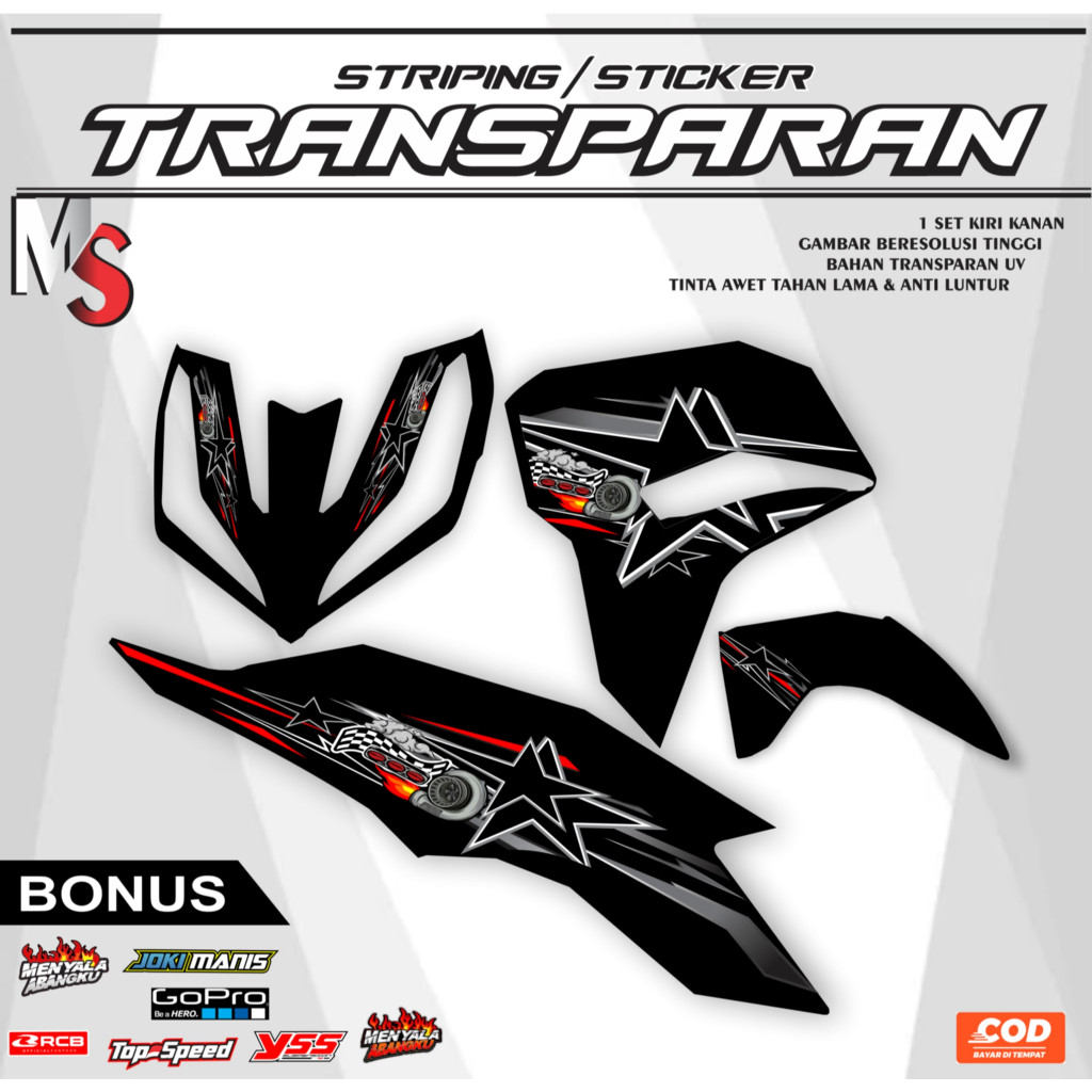 STRIPING TRANSPARAN VARIO GEN 2 NEW STIKER BENING MOTIF BINTANG HONDA VARIO GEN 2 06 VARIASI MOTIF