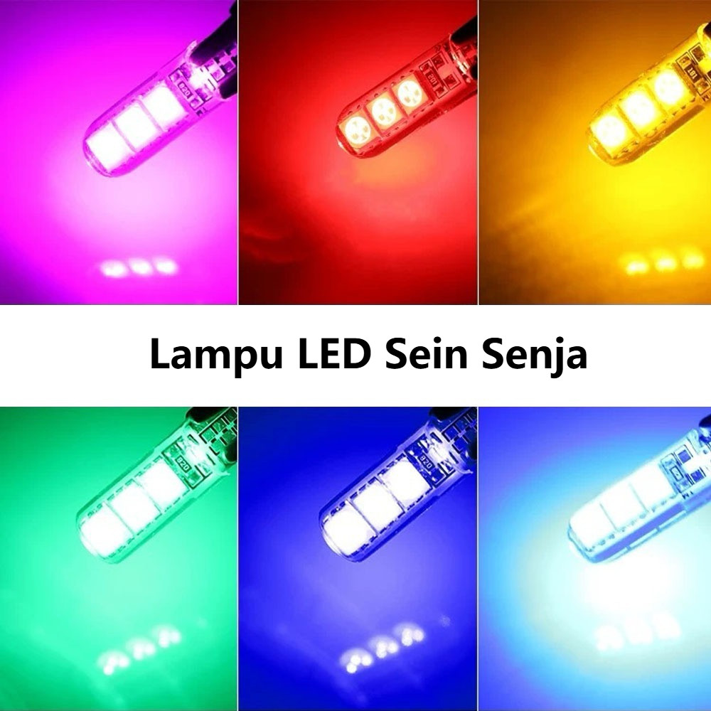 Flash 6Led Motor Flash Jelly T10 2Pcs Lampu Kedip Flash Mobil Mata 6 Led Senja Lampu Kedip