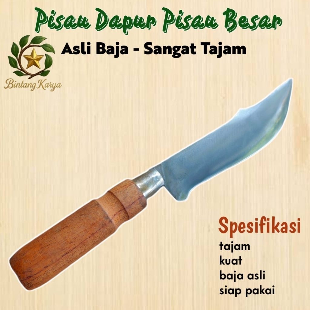 Pisau Dapur Jumbo Bahan Baja Asli Full Putih
