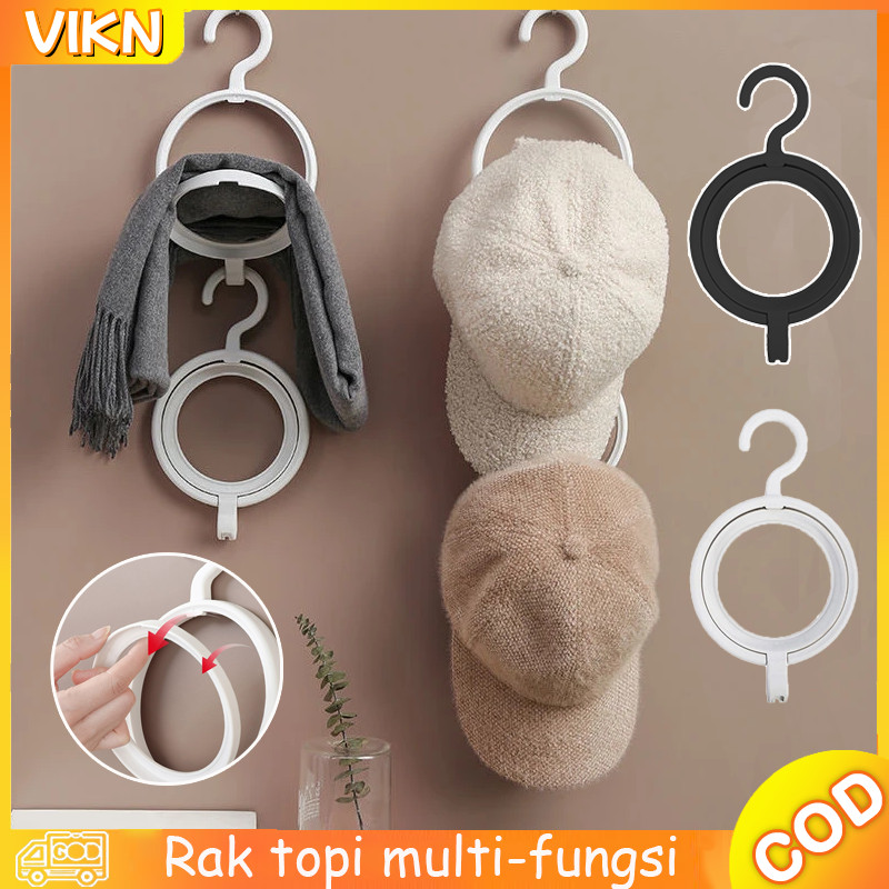 Rak topi bulat Rak penyimpanan topi Rak topi multi-fungsi Rak topi yang dipasang di dinding