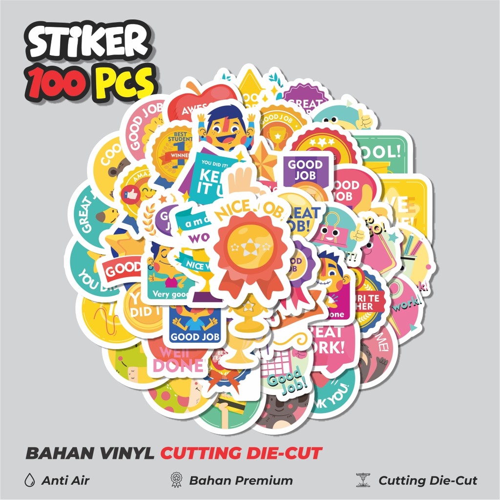 

Terbaru! 50 pcs Stiker Koleksi Penghargaan,Pujian & Motivasi Dekorasi Lucu Kreatif untuk Notebook, Skateboard, HP