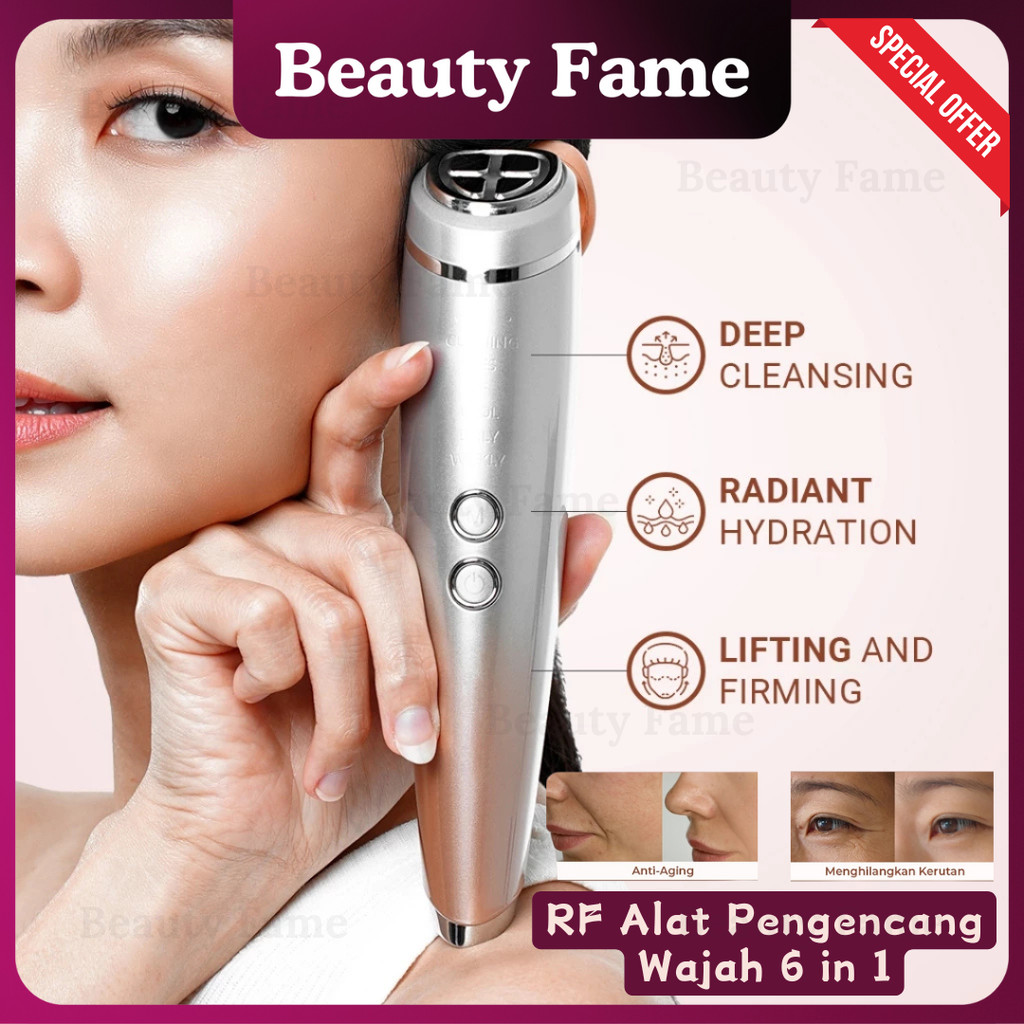 NEW!!! Beauty Fame **GARANSI 1 TAHUN** Lumin Alat Pengencang Wajah 6in1 Firming Tool RF Facial Skin