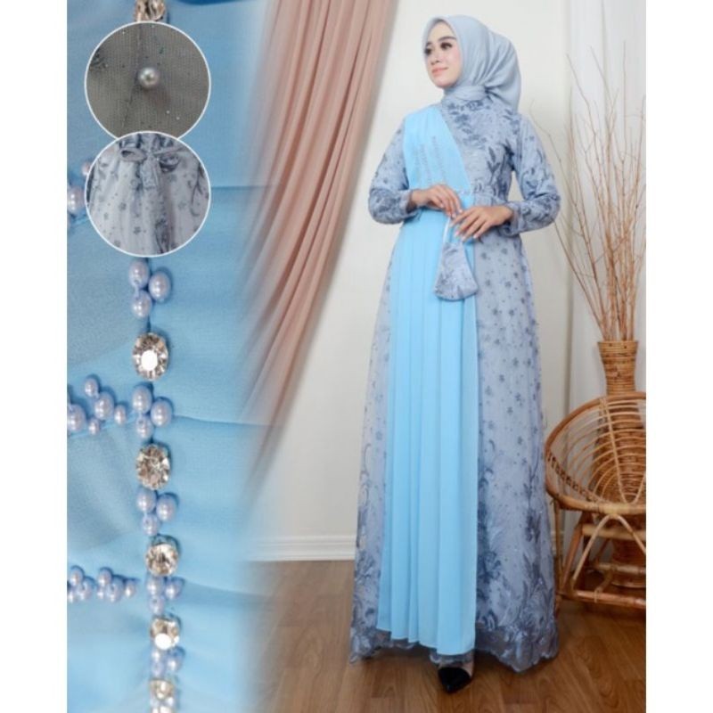 Gamis Brukat Terbaru Baju Wanita Jumbo Abaya Kebaya Dress Muslim  Camila Kamila Naila  Syari Remaja 