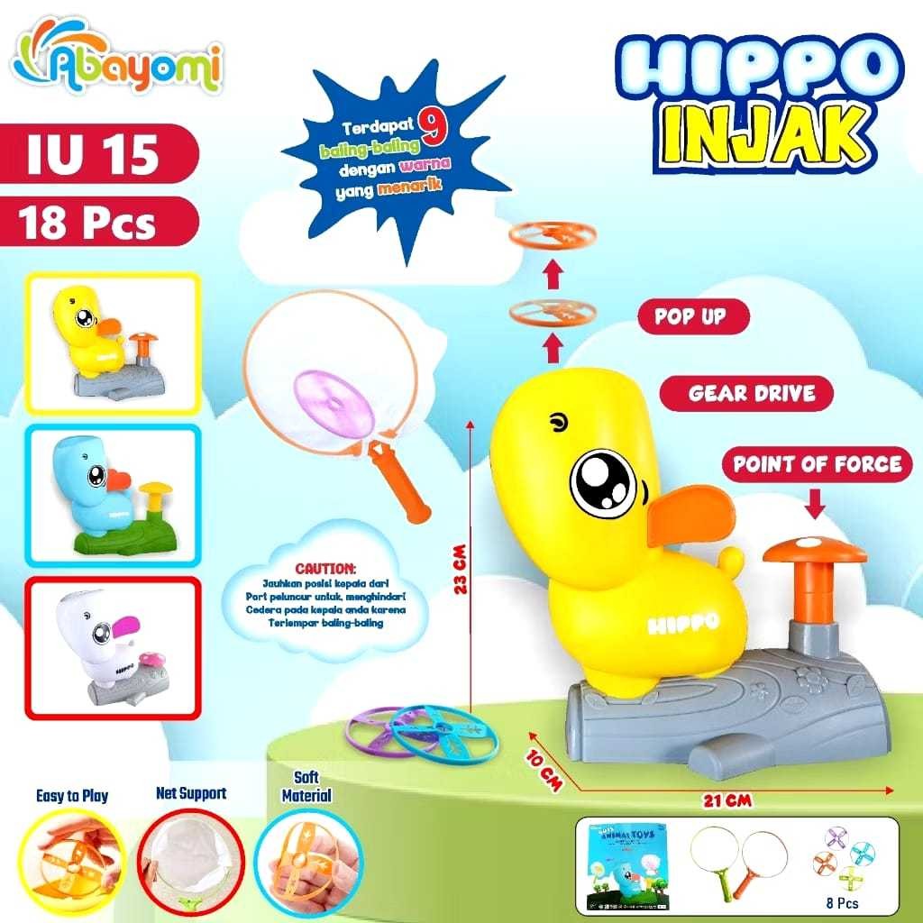CAMBERUS_SHOP  PROMO Mainan Baru Mainan Anak Hippo Injak Olahraga Tangkap Baling Baling Terbang Set 