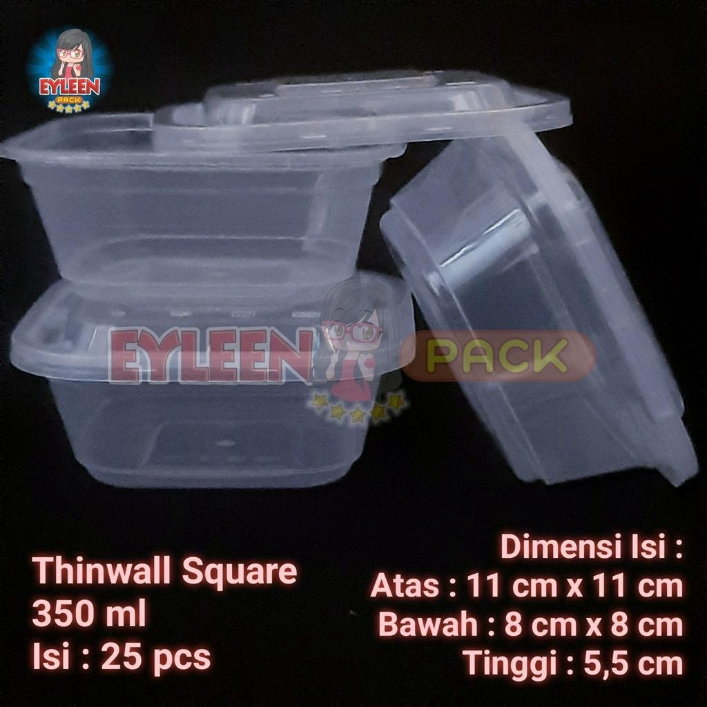 Thinwall Square 350 ml | Thinwall Kotak 350 ml | Food Container