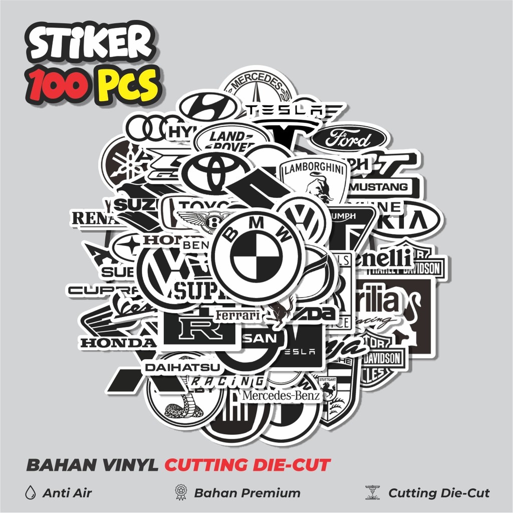 

Terbaru! 50 pcs Stiker Aesthetic Black And White Brand Distro Versi 5 Dekorasi Lucu Kreatif untuk Notebook, Skateboard, HP