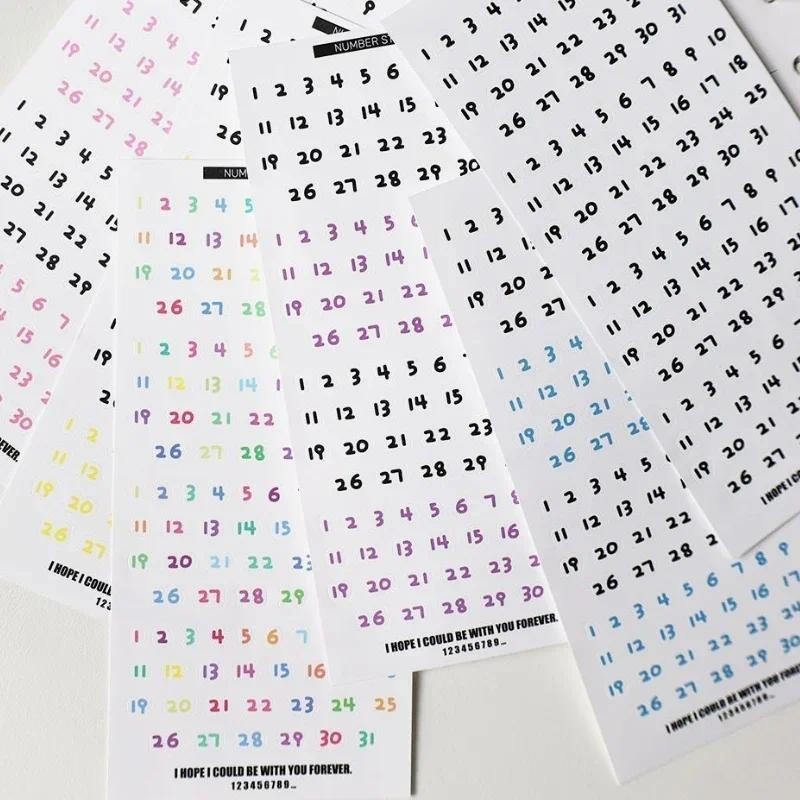 

1Pc Cute Cartoon Baby Font No.1~31 Number Stickers Calendar Planner Scrapbooking Journal Monthly Day Daily Time Label Decoration