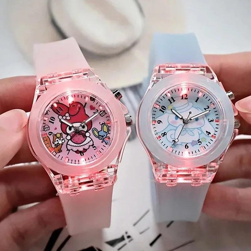 Sanrio Hello Kitty Children's Watches Kawaii Melody Cinnamoroll Student Children LED Luminous Bracel