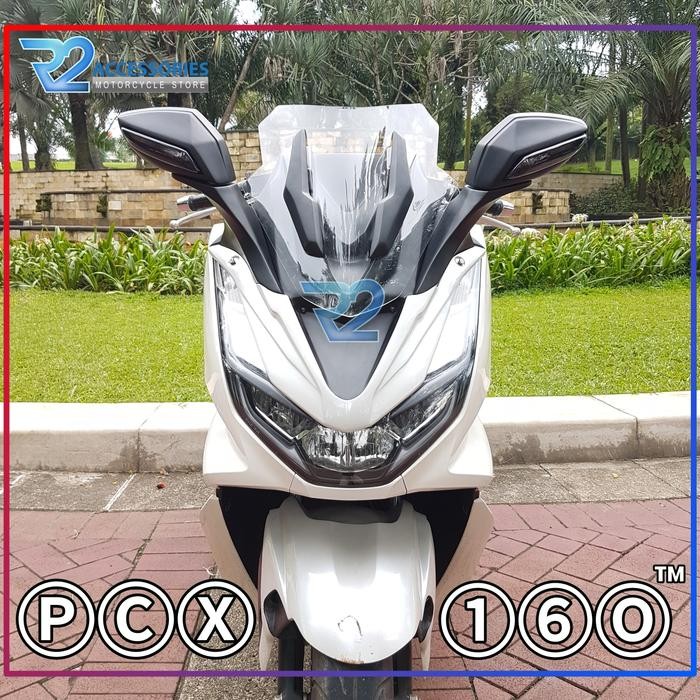Tameng Windshield+Spion Lipat PCX 160 - Putih