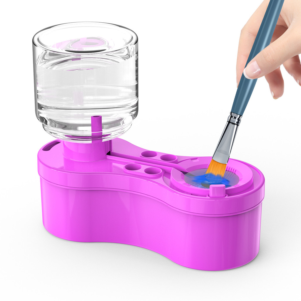 

Paint Brush Cleaner Watercolor Brush Rinser With Drain Button Automatic For Oil Paint And Water Based Painting Brushes Cleaner