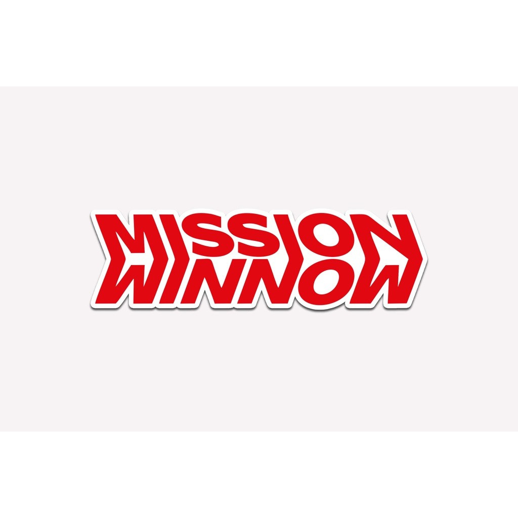 Stiker Mission Winnow Helm Laminasi Glossy 10cm Sticker Mission Winnow Merah