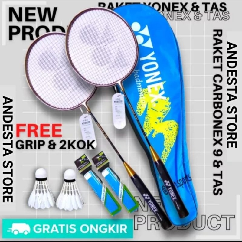 [PREMIUM ORIGINAL] 2 RAKET  CARBONEX 9 SP BULU TANGKIS ANAK - RAKET BADMINTON ANAK - RAKET PEMULA OL