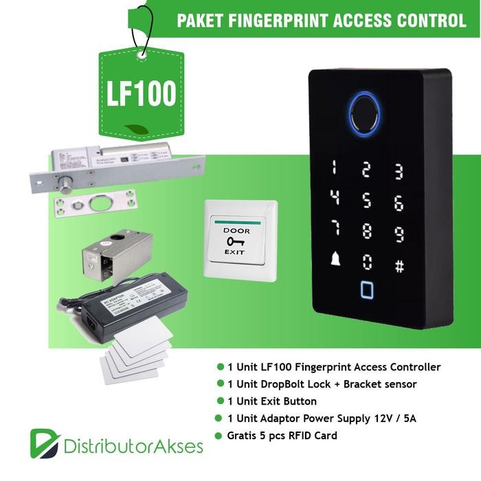 

Paket Akses Door LF100 Fingerprint Access Control RFID Dropbolt Kaca - Dropbolt Lock, StandardSale