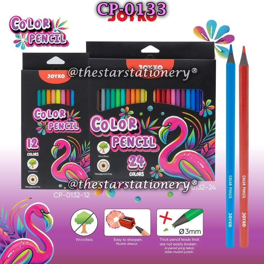 

(1 Set) GABUNGAN Pensil Warna JOYKO CP-0133-12 CP-0133-24 Color Pencil Pensil Warna Joyko CP-0133